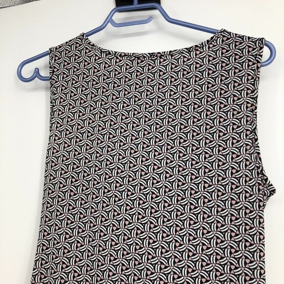 Kenar black white pink abstract tank top with flattering cross  cross in front M - Picture 14 of 15